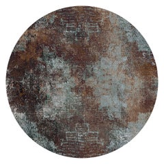 Moooi Small Quiet Collection Erosion Rust Round Rug in Wool