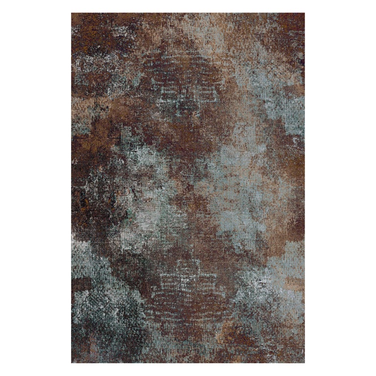 P2w Rust Rug Moooi Large Quiet Collection Erosion Rust Rectangle Rug in Low Pile ...