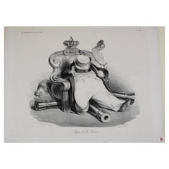 Lithograph Titled Rest of France Print by Honore Daumier