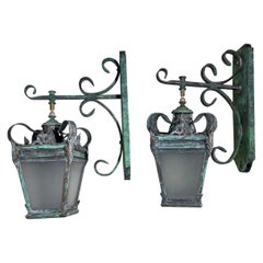 Pair of Vintage Wall Hanging Lantern