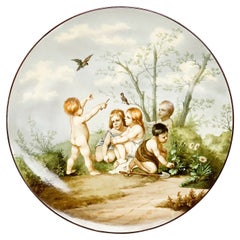 KPM Berlin Hand Painted Putti Porcelain Wall Charger, Late 19th Century