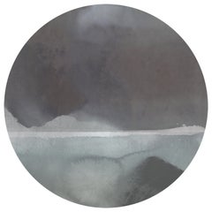 Moooi - Grand tapis rond Horizon Fog de la collection Quiet en polyamide à poils bas
