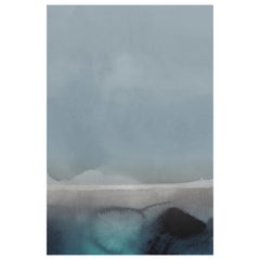 Moooi - Grand tapis rectangulaire Horizon Lake Collection en polyamide à poils bas de la collection Quiet