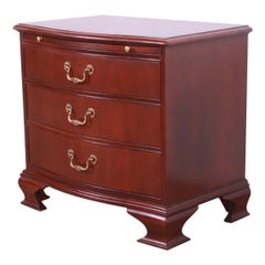 Baker Furniture Georgian Mahogany Bow Front Bedside Chest