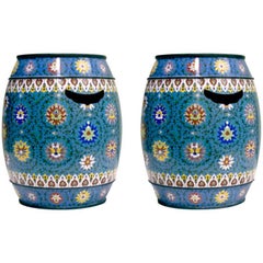Pair of Chinese Cloisonne Garden Seats