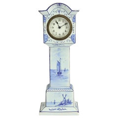 Austrian Hand Painted Porcelain Miniature Long Holster Clock New Haven