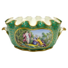 Sevres France Hand Painted Porcelain Monteith Bowl, 19th Century