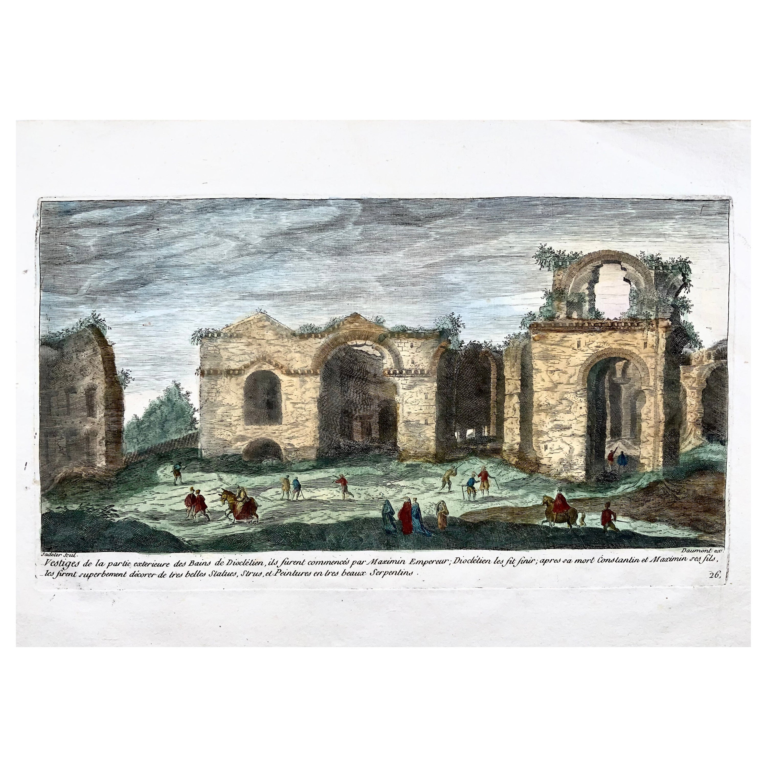 Aegidius Sadeler, Daumont, Baths of Diocletian Rome, Folio, Engraving For Sale