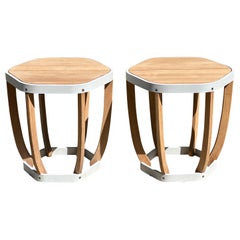 Outdoor Teak Side Tables by Ethimo, Made in Italy