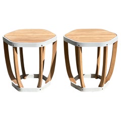 Used Outdoor Teak Side Tables by Ethimo, Made in Italy