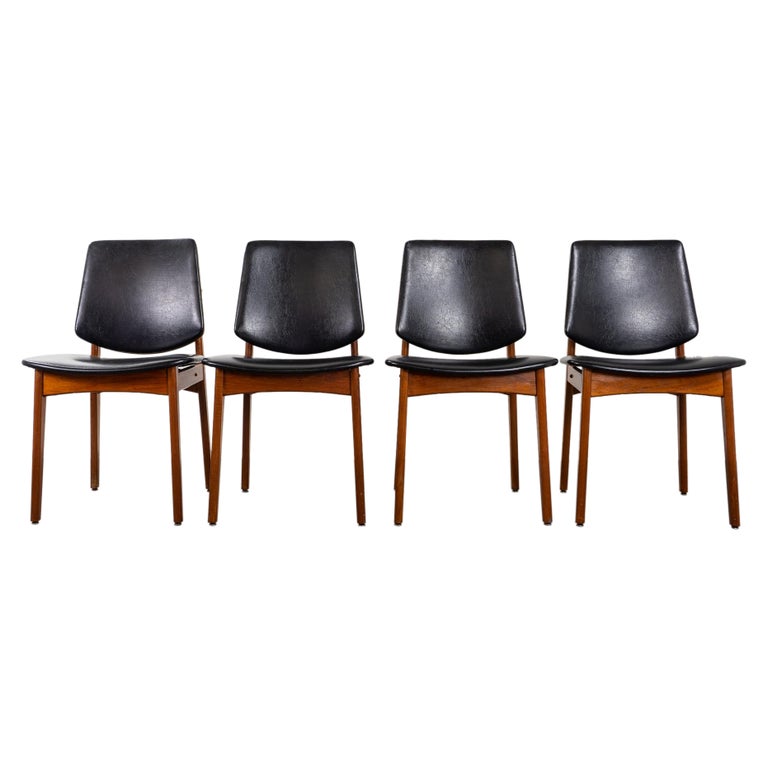 Set of 4 Danish MidCentury Modern Teak Dining Chairs For Sale at 1stDibs