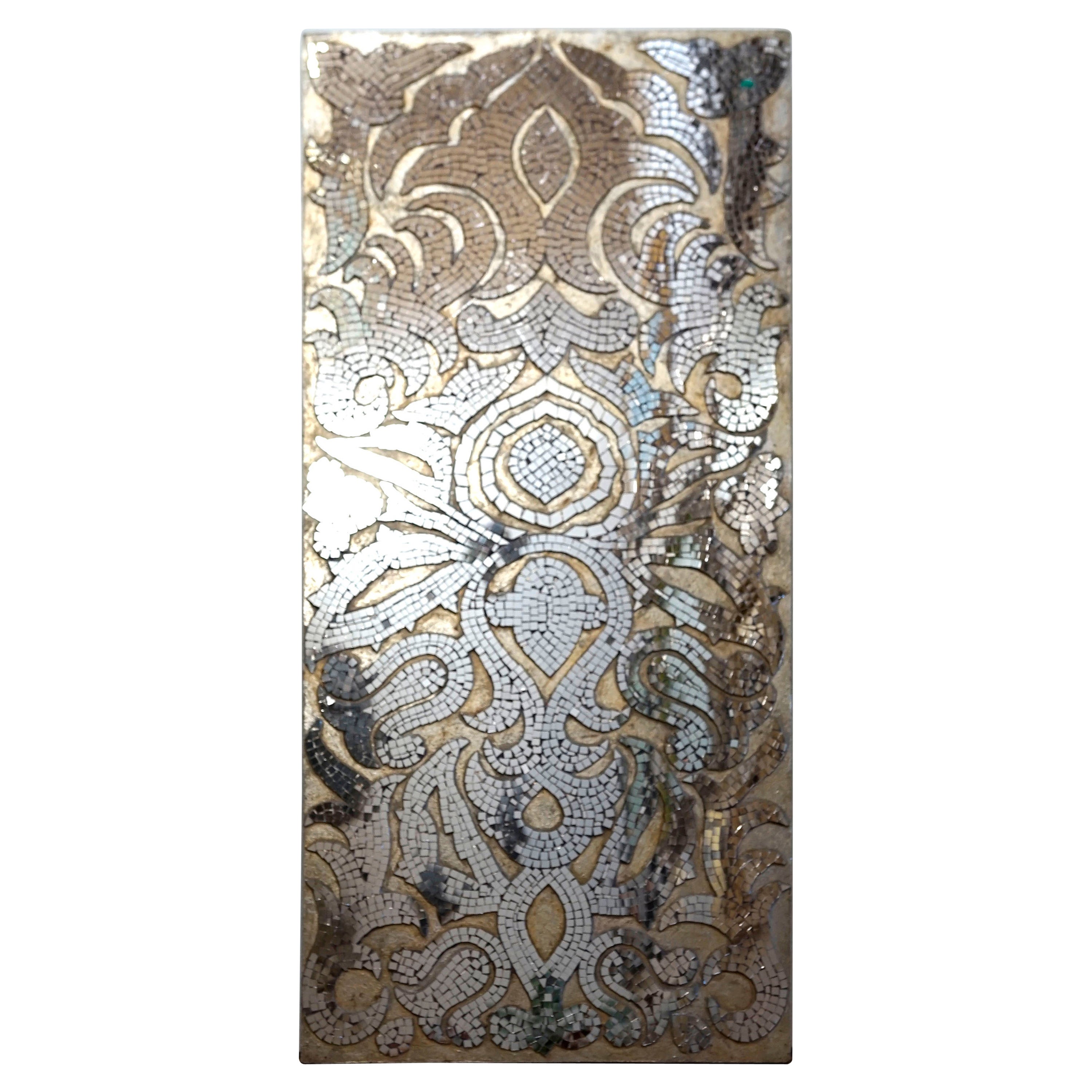 Parcel Gilt Art Deco Style Mosaic Mirror Tile Wall Panel For Sale