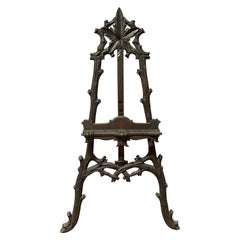 19th Century Carved Ebonized Black Forest Painting Easel