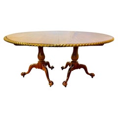 Antique Margolis Round Expandable Mahogany Dining Table to Ninety Six Inches