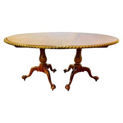 Table de salle à manger ronde extensible en acajou Margolis d'antiquités de 92 cm