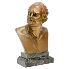 Patinated Bronze Bust of a Man Likely Historical Figure, 19th Century