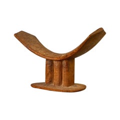 Dogon/Tellem Headrest with Fused Columns in Wood