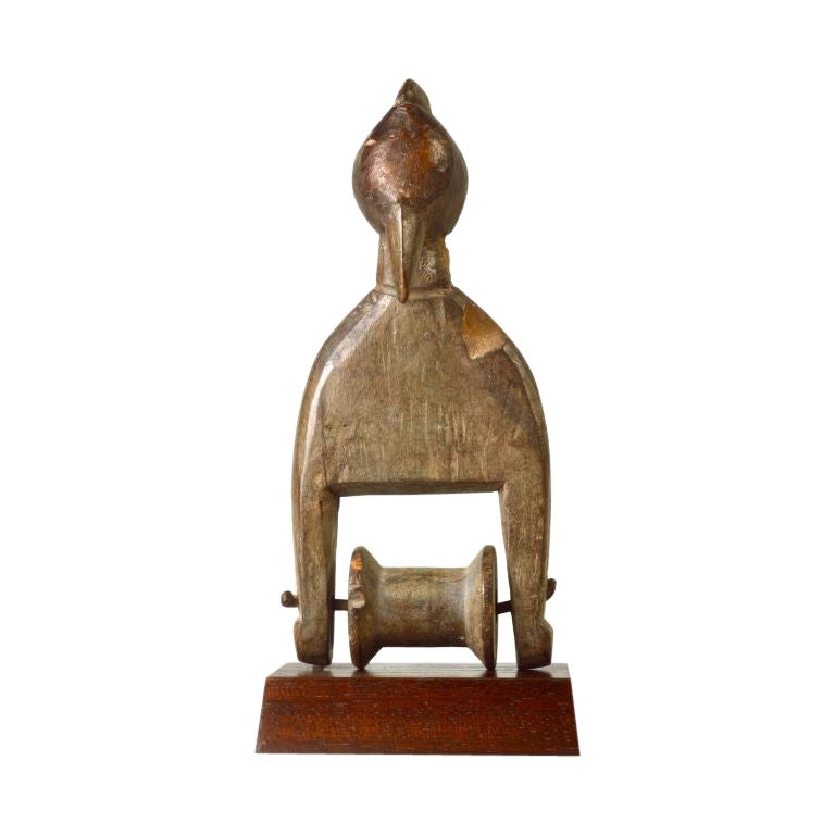 Senufo Pulley with Bird Head Finial in Wood For Sale