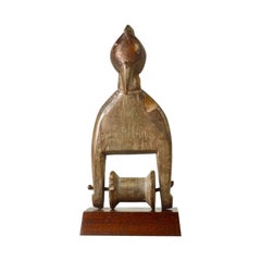 Vintage Senufo Pulley with Bird Head Finial in Wood