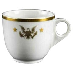 Vintage Presidential Shanango China JFK Porcelain Tea Cup, Gold with Presidential Seal