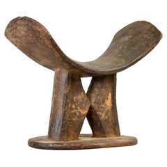 Antique Amyas Naegele Large Dogon / Tellem Headrest in Wood