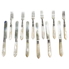 Russian 84 Silver Fish Fork and Knives by Mikhail Grachev