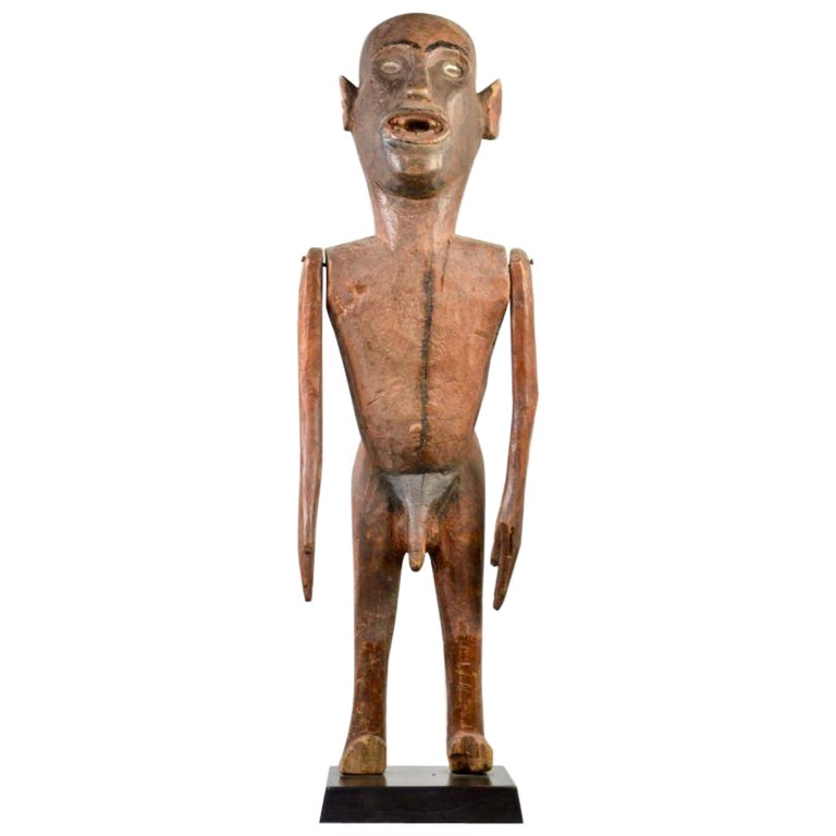 Amyas Naegele Sukuma Figure with Articulated Arms in Wood For Sale