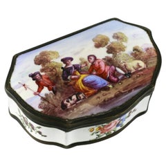 Boîte à bijoux en porcelaine continentale avec charnières en bronze patiné, 18e-19e siècle