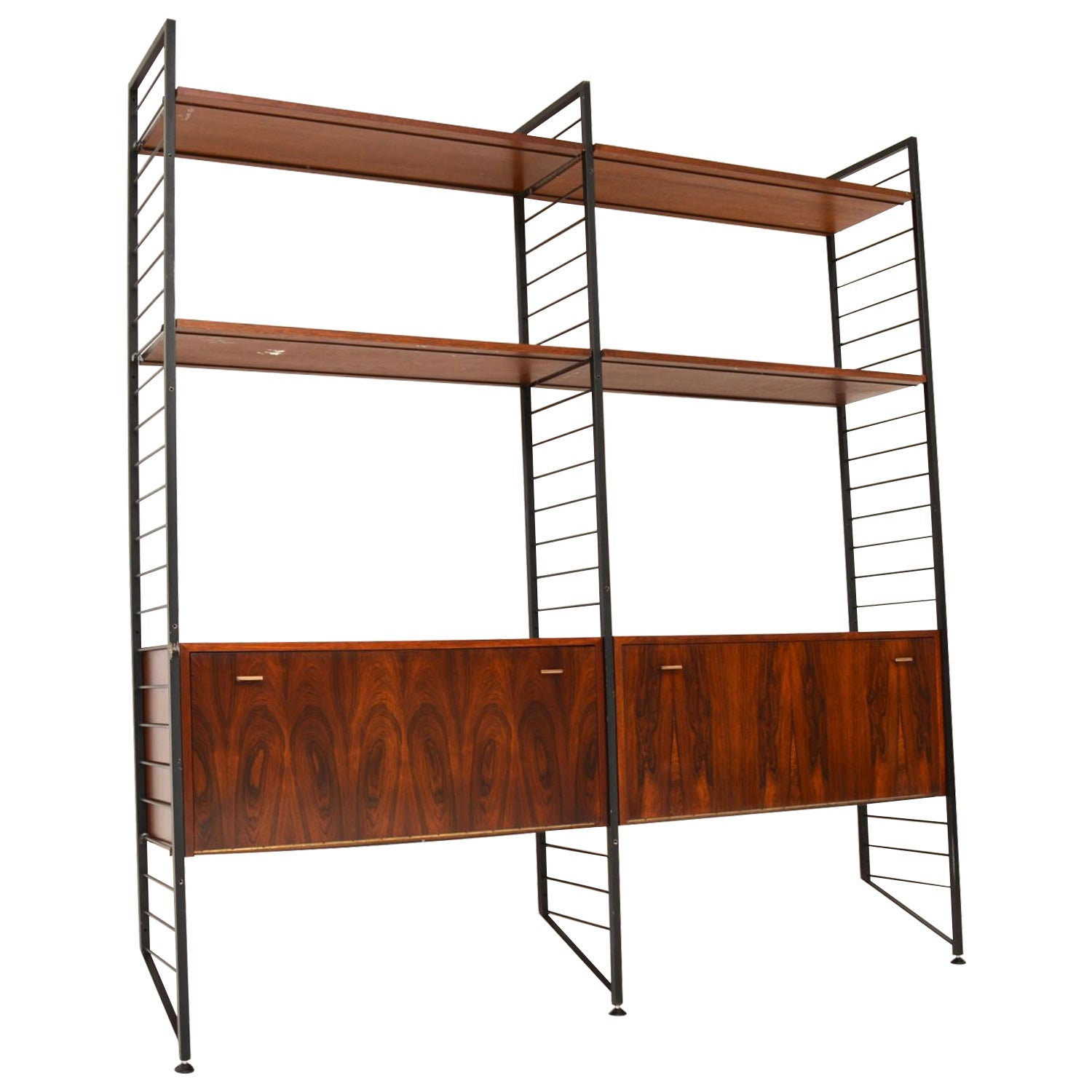 1960's Vintage Ladderax Wall Unit Bookcase / Cabinet