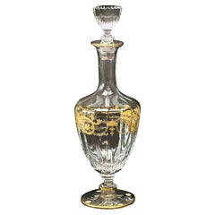 Baccarat France Crystal Glass Decanter in Imperator Gilt Gold Scrolls
