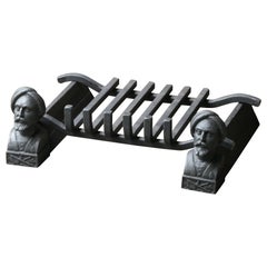 Antique French Napoleon III Fire Grate, Rejilla para Chimenea