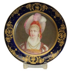 Sevres Hand Painted Porcelain Cabinet Plate, Beauty, 19th Century
