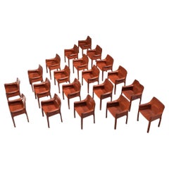 Mario Bellini for Cassina 'CAB 413' Dining Chairs in Leather 
