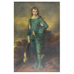 Robert Crozier Oil on Canvas Painting Blue Boy After Gainsborough