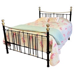 English Used King Brass & Iron Bedstead