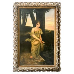 Antique ADM Cooper Oil on Canvas Painting of a Seated Beauty