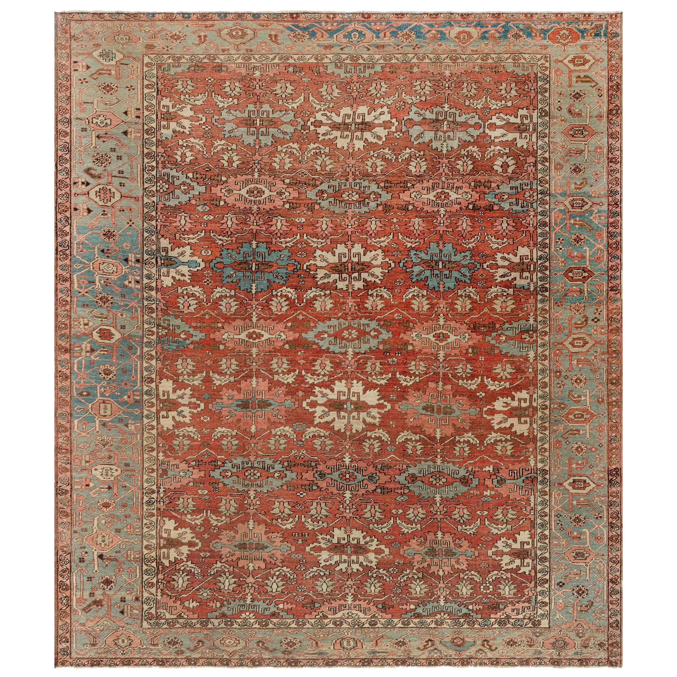 Doris Leslie Blau Collection Antique Persian Heriz Red Wool Rug For