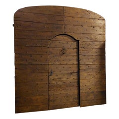 Antique Double-Leaf Door with Central Passage, Poplar, 19th Century Italy