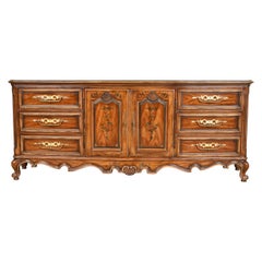 Drexel Heritage French Provincial Louis XV Carved Walnut Dresser or Credenza