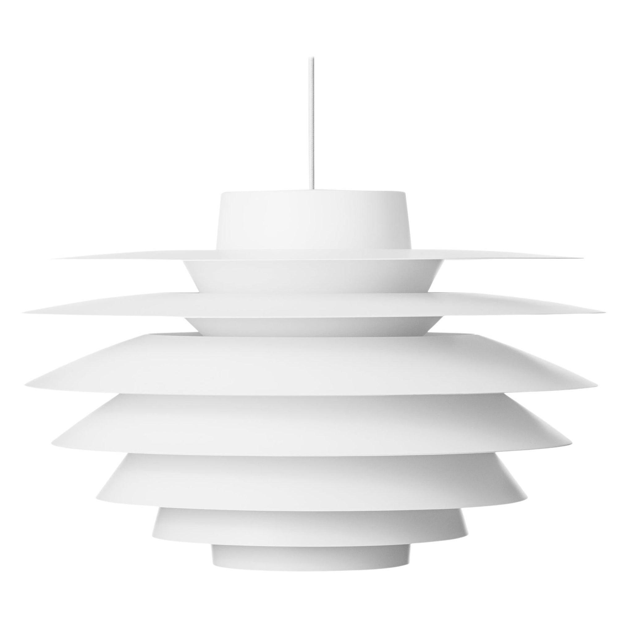 'Verona' 600 White Pendant Lamp by S. Middelboe for Lyfa 'New Edition' For Sale