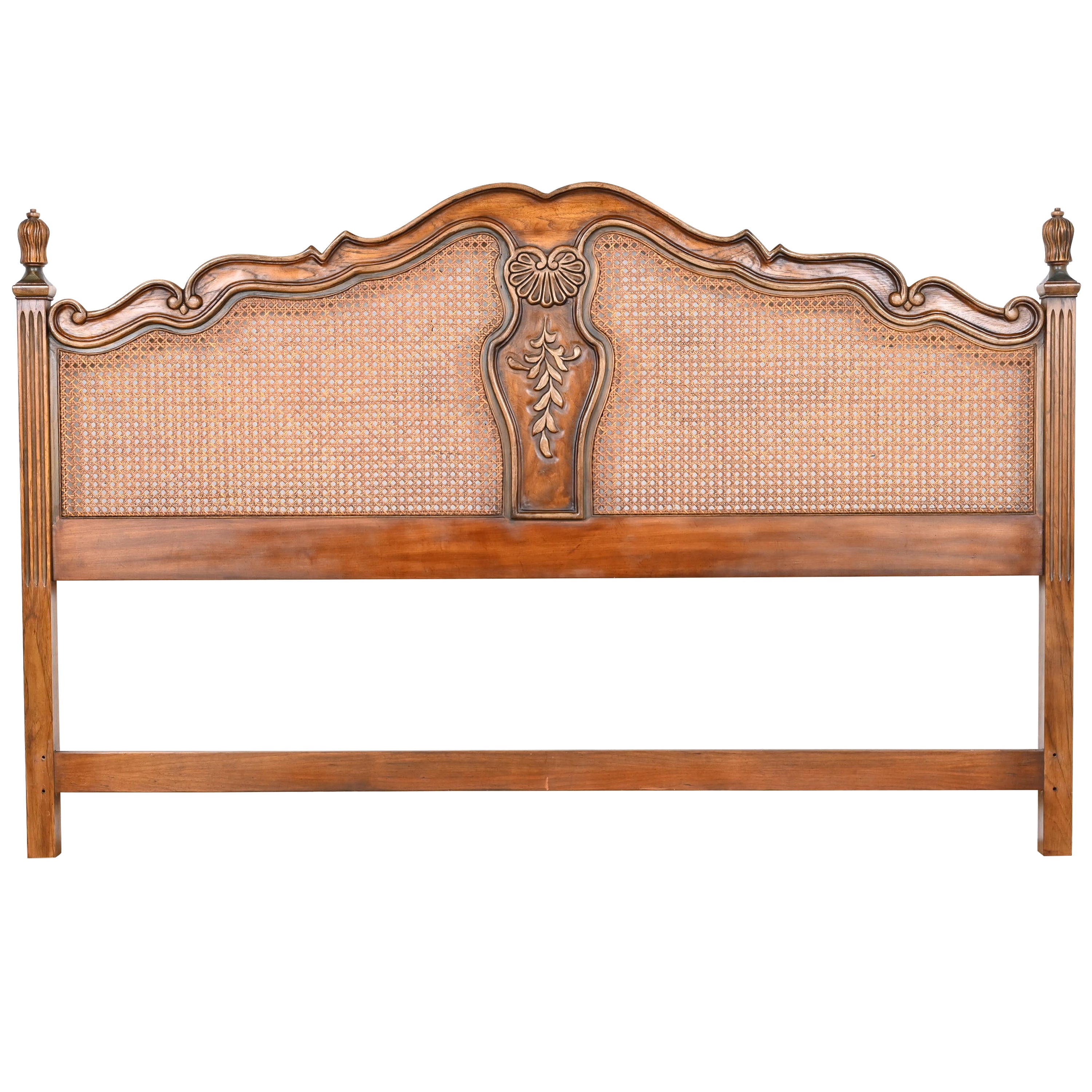Drexel Heritage Modavanti Mediterranean Fruitwood Full Size Headboard Bed MCM For Sale at 1stDibs