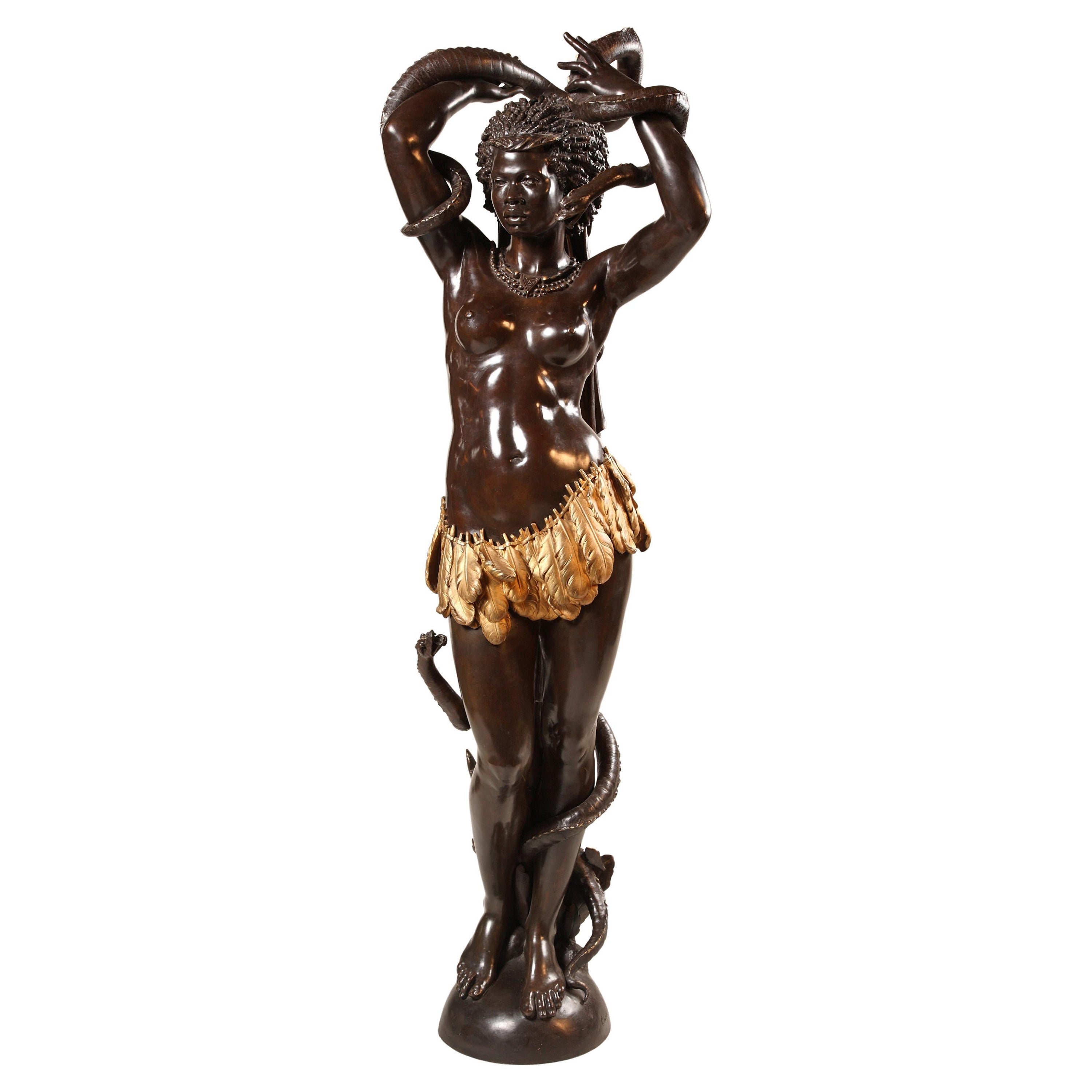 Escultura de bronce "Venus africana" de C. Marnyhac, Francia, circa 1878