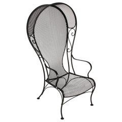 Russell Woodard Canopy Lounge Chair "Aka" Princess Chair Restored in Satin Black