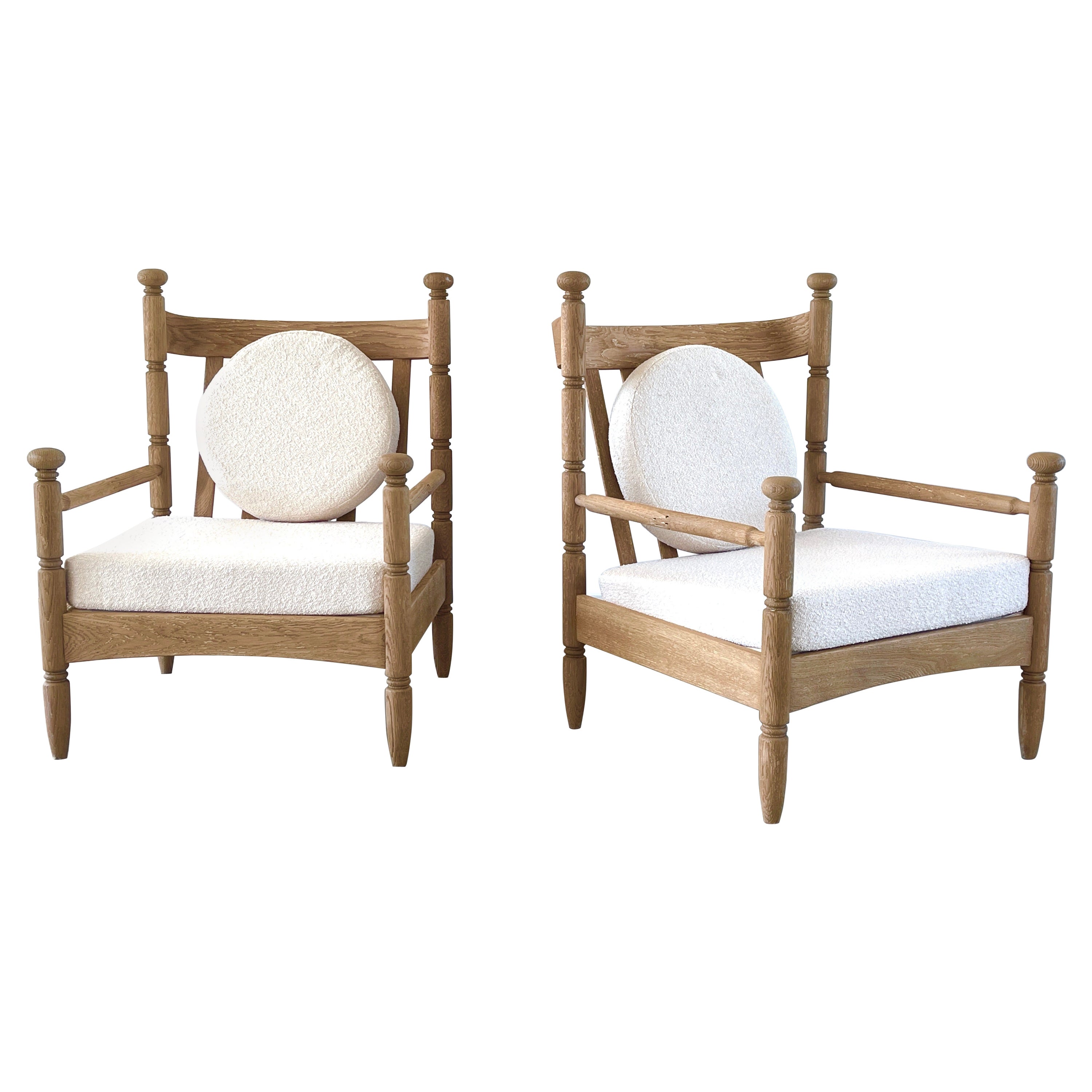 Handsome Cerused Oak French Armchair For Sale at 1stDibs