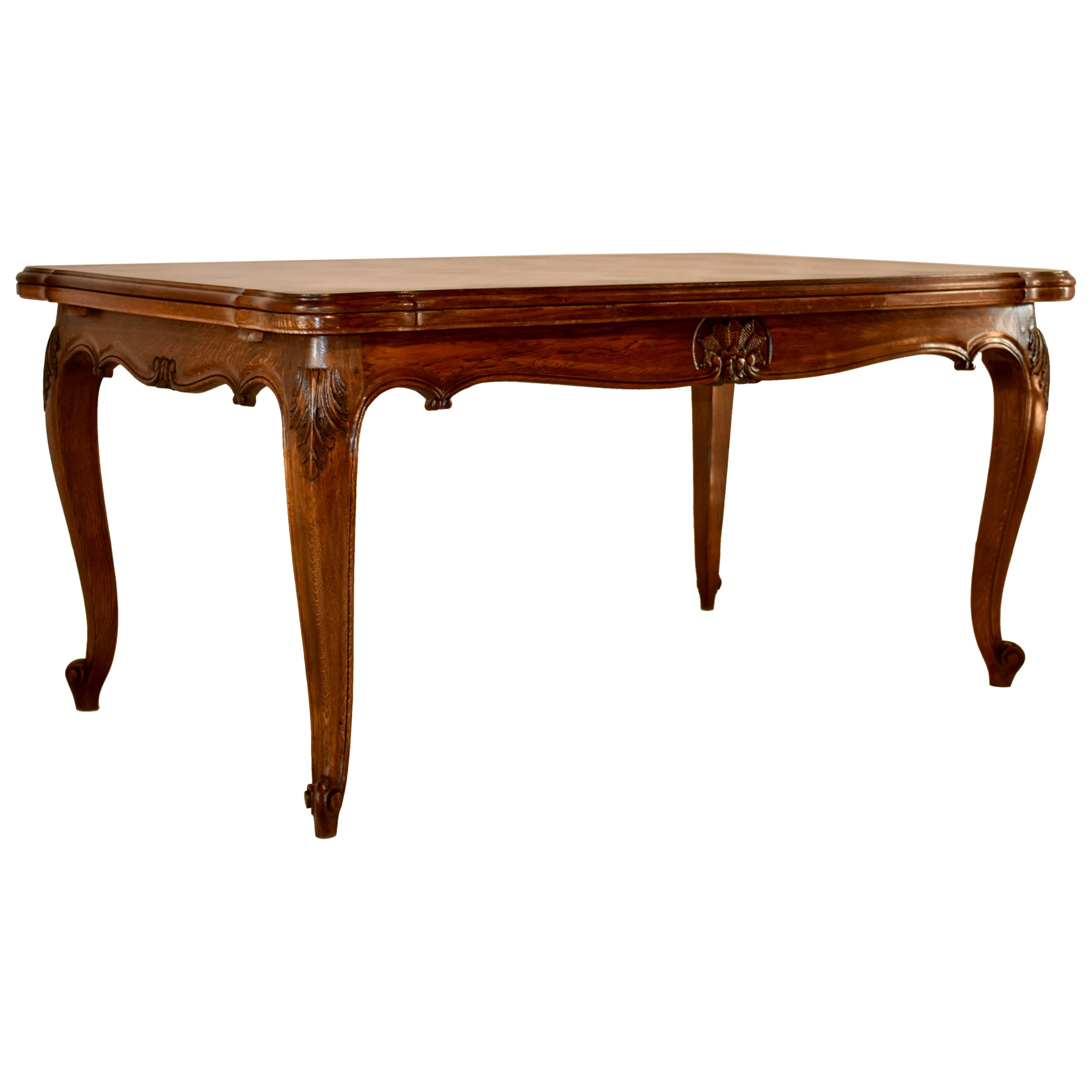 19th Century French Oak Draw-Leaf Table 