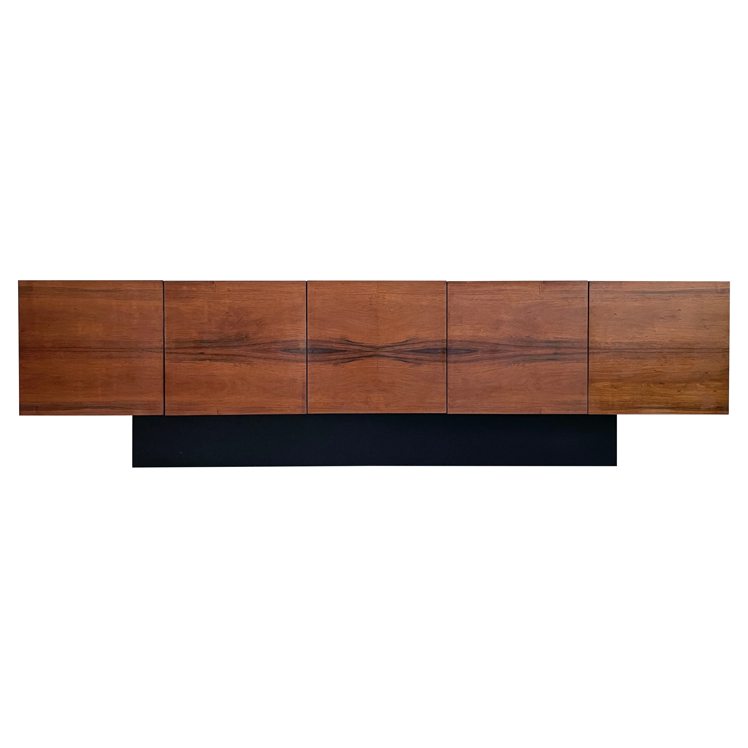 Monumental Mid-Century Modern Brazilian Rosewood Veneered Sideboard Credenza