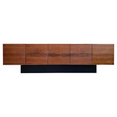 Monumental Mid-Century Modern Brazilian Rosewood Veneered Sideboard Credenza