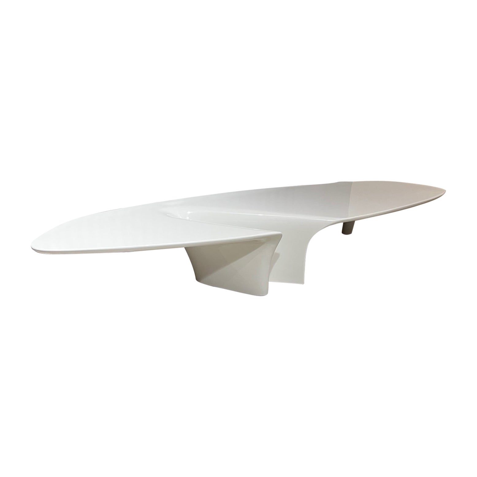 Table basse contemporaine Waterfall en laque blanche brillante par Driade en vente