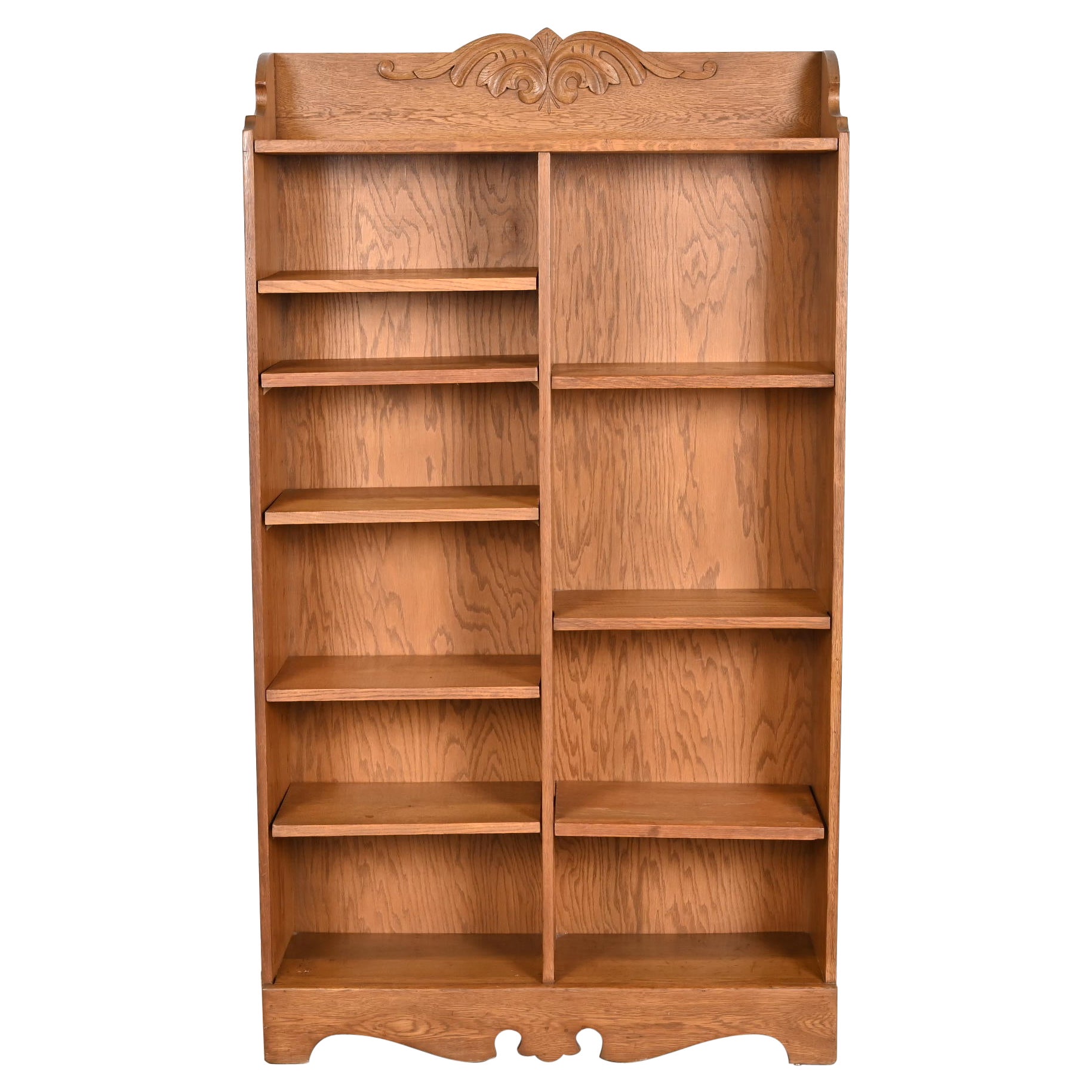 Massive Profusely Carved Oak Victorian Bookcase at 1stDibs