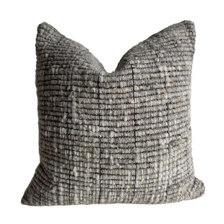 Villa Hand Made Wool Pillow with Down Insert For Sale at 1stDibs